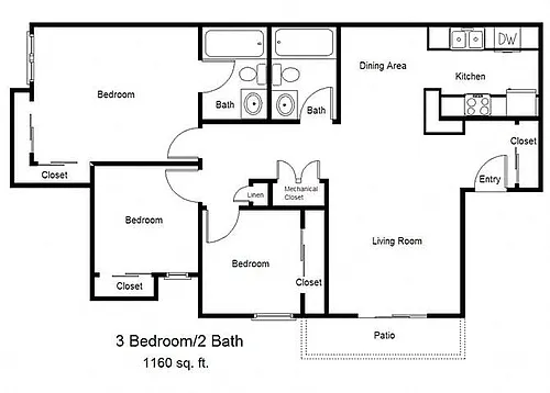 Floor plan Three Bedroom
