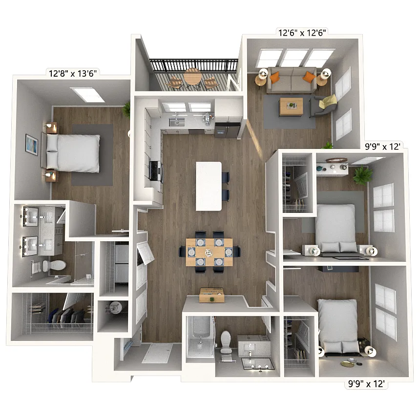 Floor plan C1 3x2 1416 SF-FP