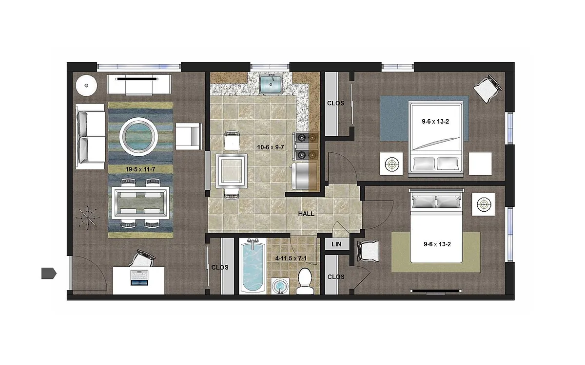 Floor plan 2 Bedrooms
