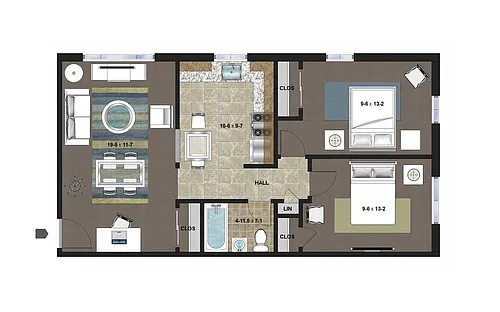 Floor plan 2 Bedrooms