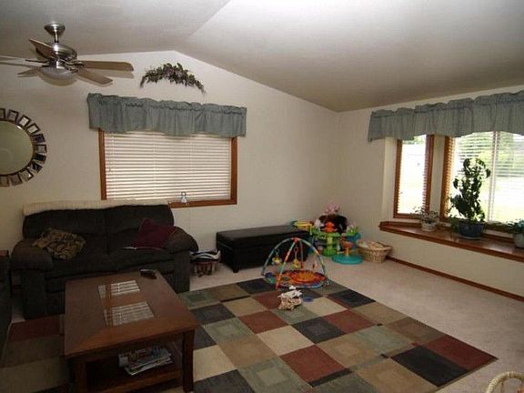 Large living room. this is just part of it and it has vaulted ceilings.
