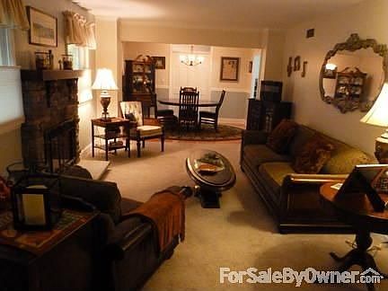 view of living room into dining room