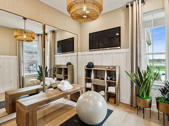 Flex room shown as home gym model representation