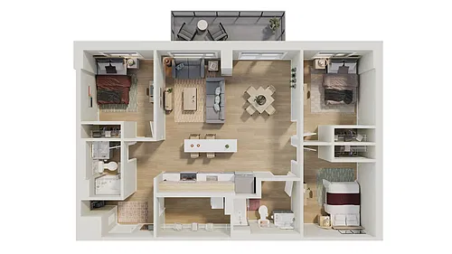 Floor plan 3 Bed, 2 Bath