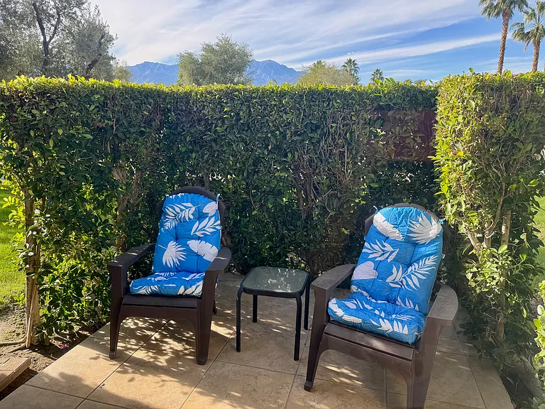 Patio right off great room near dining and kitchen area.