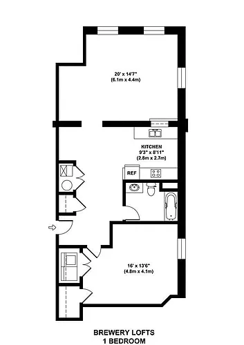 Floor plan 1a1t