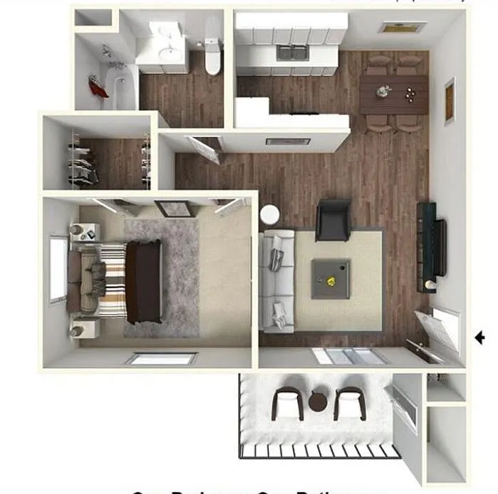 Floor plan 1 Bedroom 1 Bath