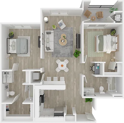 Floor plan "Desert Lily" 2x2b