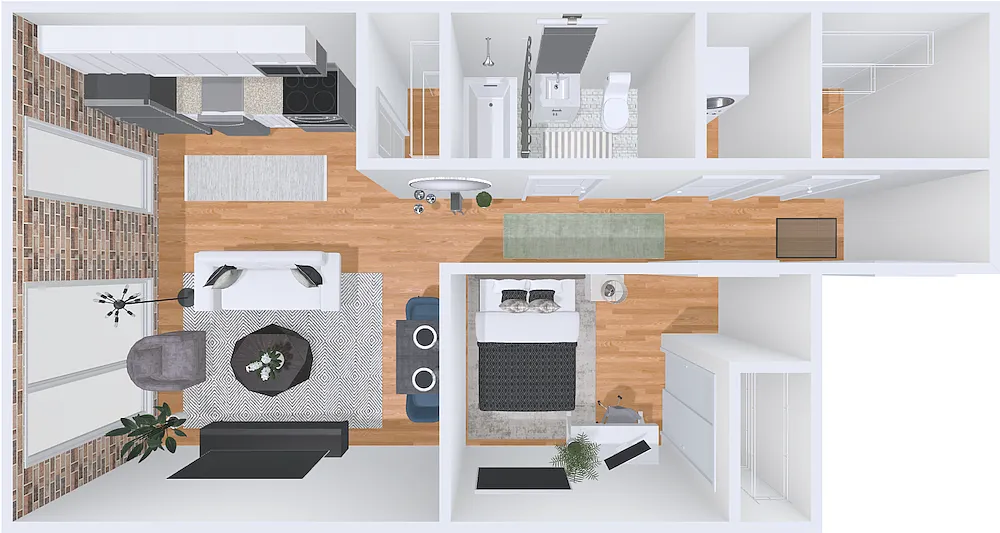 Floor plan 1bd/1b 2
