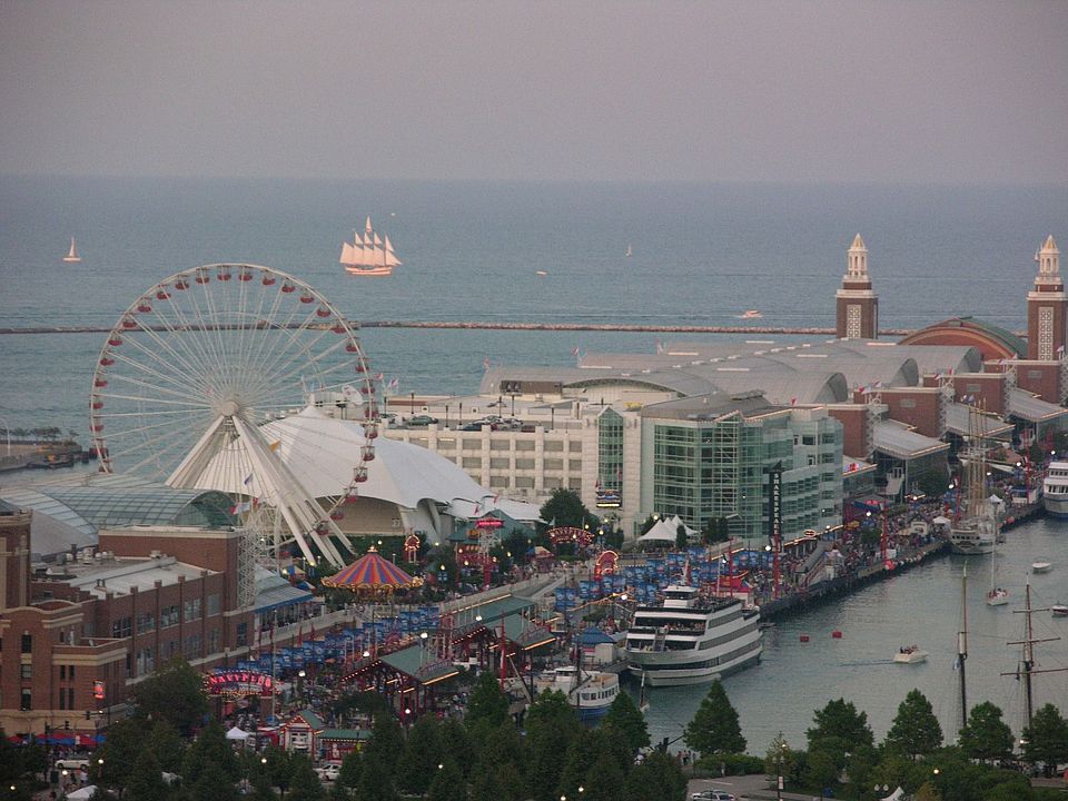 View of Lake & Navy Pier from Balcony