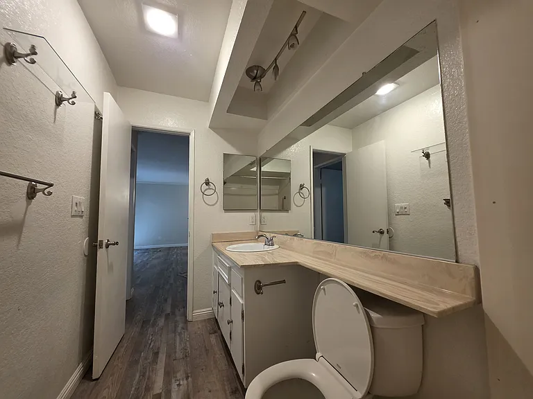 huge vanity with lots of counter space