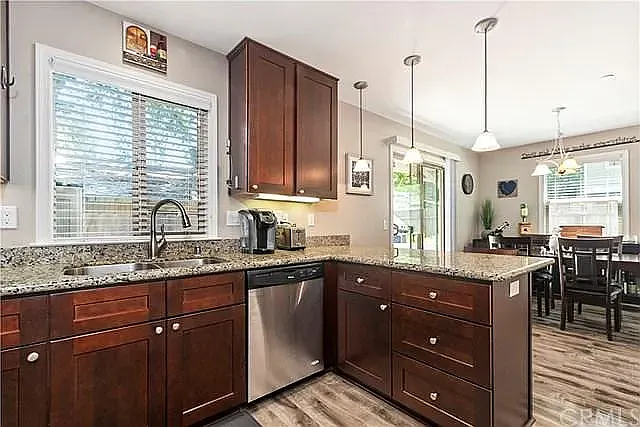 Kitchen with dining area view