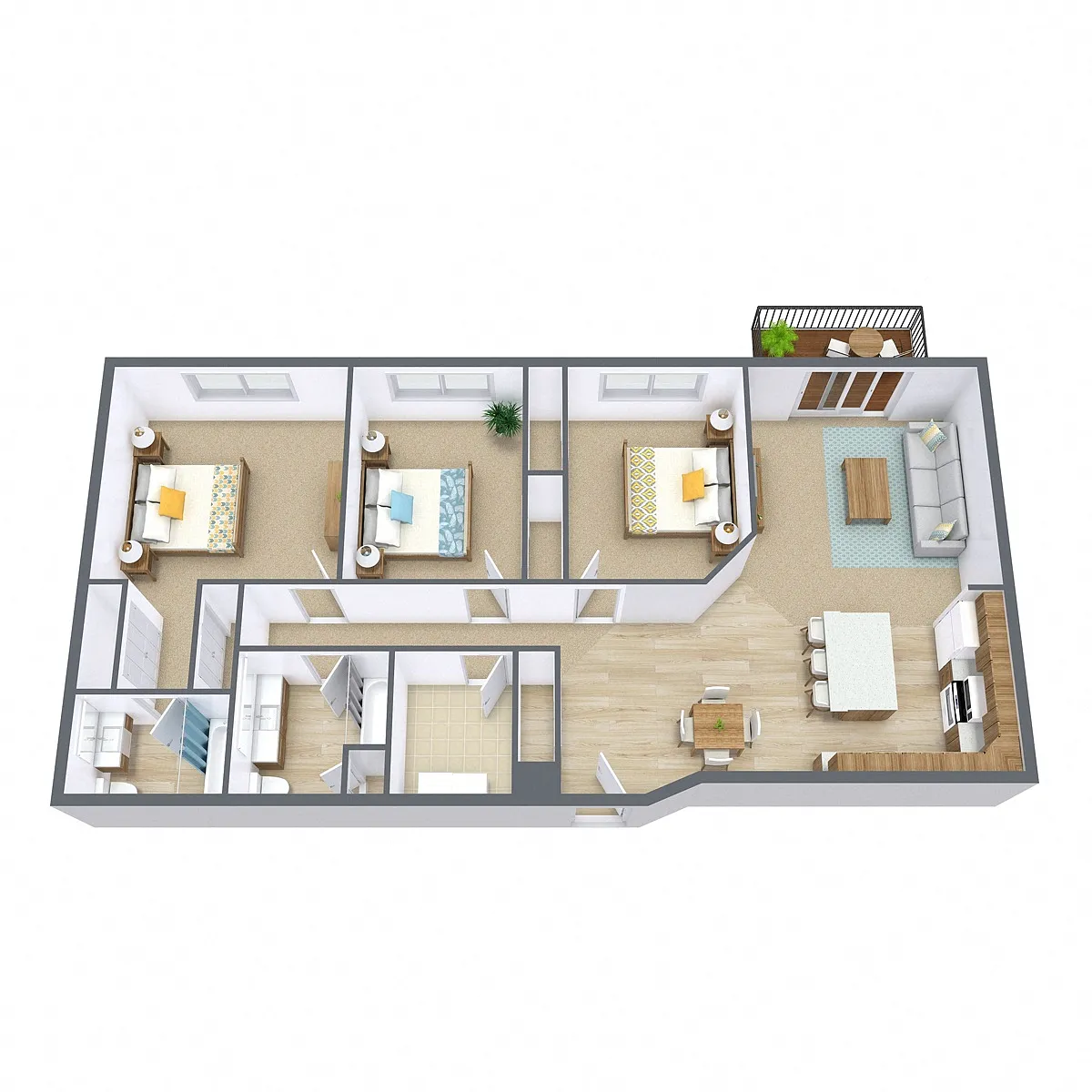 Floor plan Three Bedroom 32A