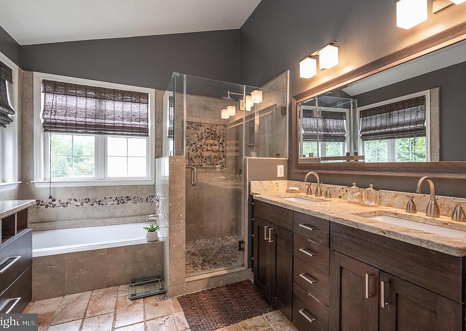 Italian tile work - double sink vanity