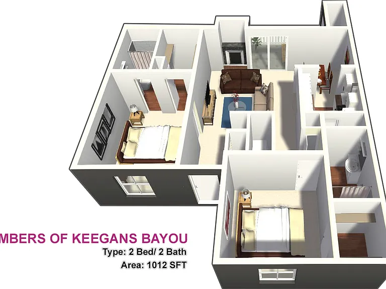Two Bed / Two Bath with Fireplace and W/D Connecti