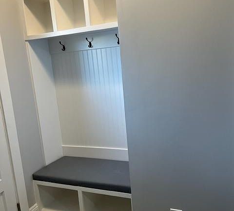 Mudroom just inside the rear entrance