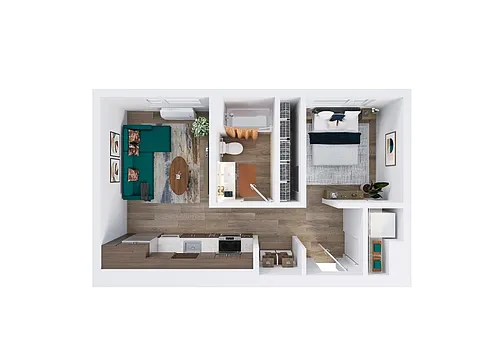 Floor plan 1X1 U