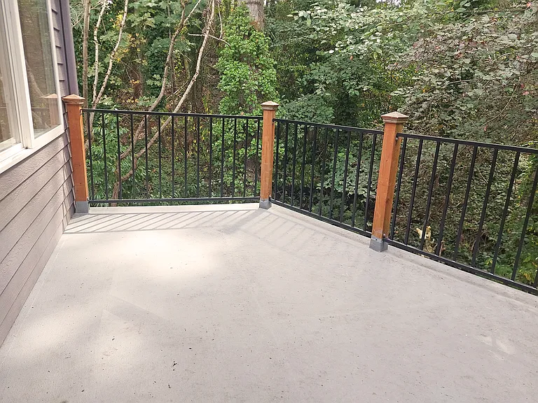 Private deck from living room