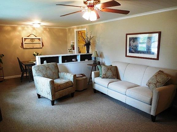 Open dining-kitchen area.