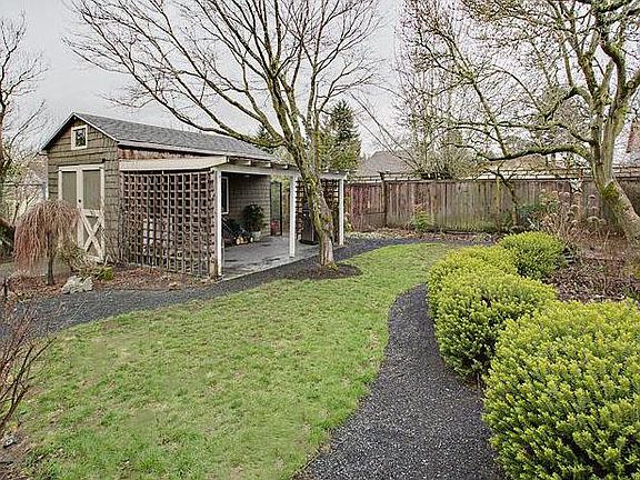 Back yard and garage