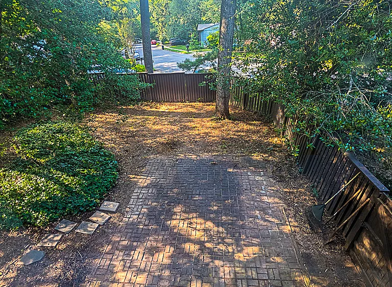 Fenced in backyard