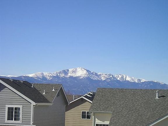 View of Pikes Peak from the front of the house