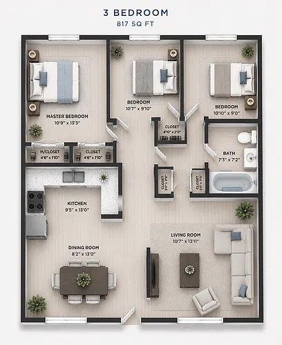 Floor plan SHERIDAN SOUTH THREE BEDROOM