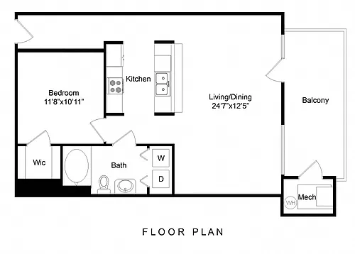 Floor plan Wewatta One Bedroom