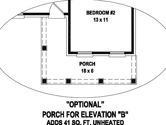 Silas Floorplan Optional Porch for Elevation B