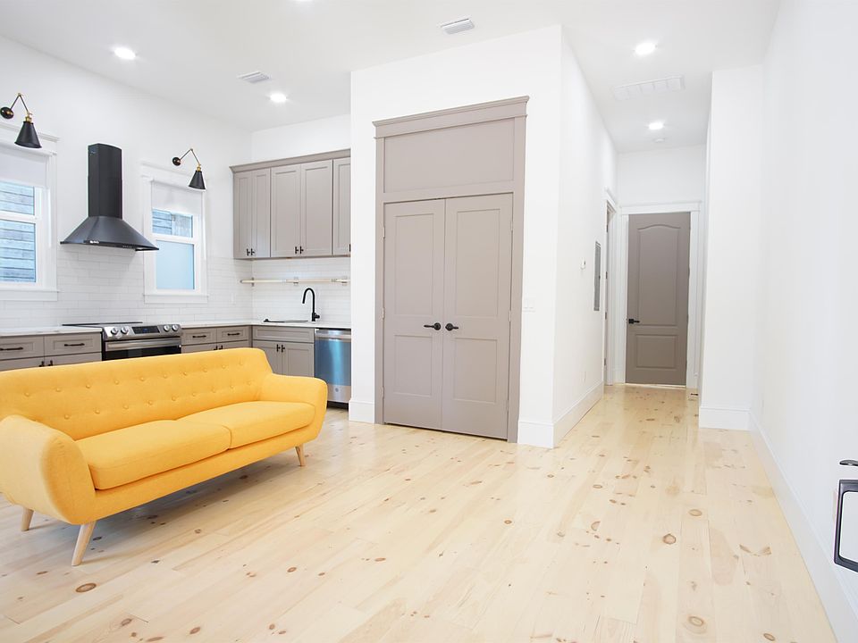 Living room/kitchen and laundry closet