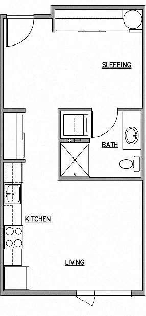 Floor plan Open One Bedroom C