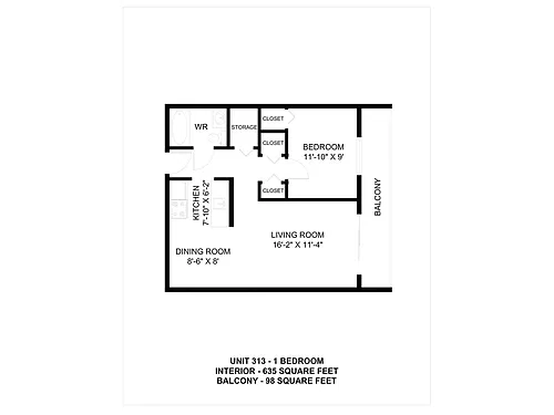 Floor plan 1 Bedroom