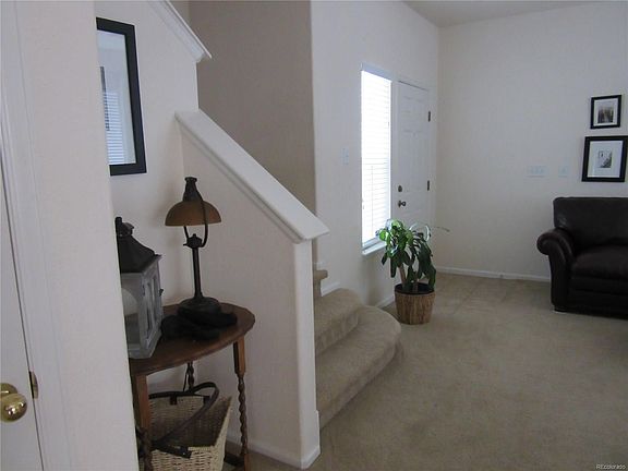 Front door from kitchen entrance.