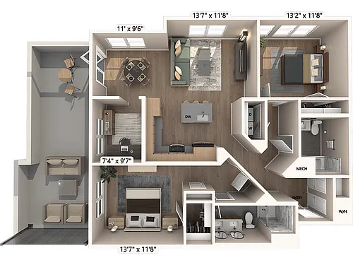 Floor plan B6m3-D-Signature