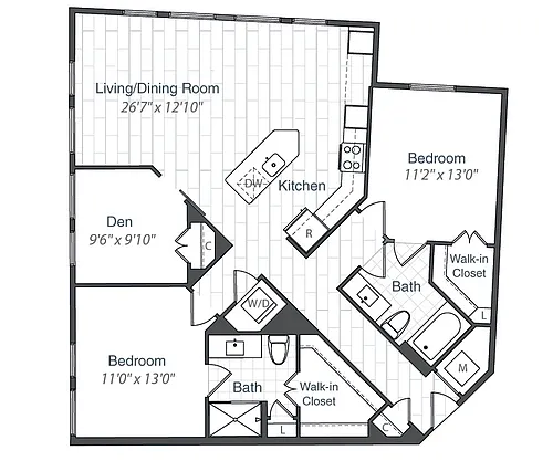 Floor plan B22D-1266