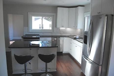 Kitchen with stainless steel appliances
