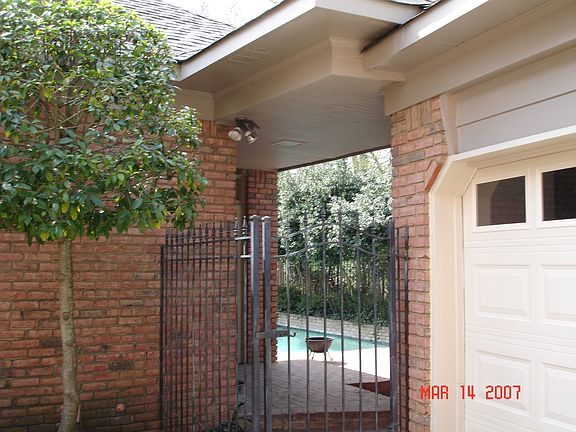 Side view of back patio