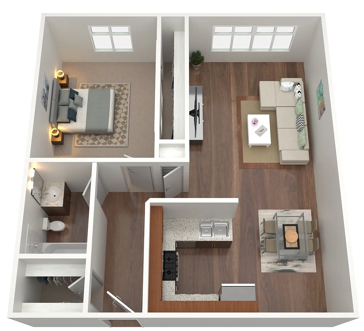 Floor plan 1 Bed 1 Bath
