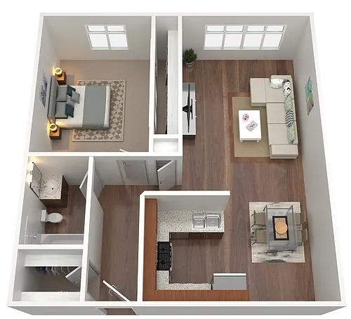 Floor plan 1 Bed 1 Bath