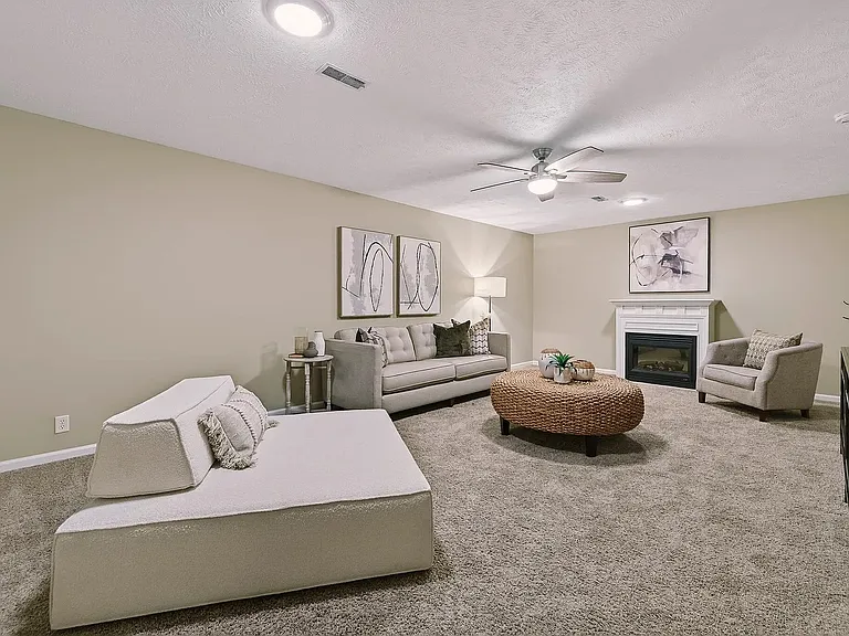 Large multi-functional bonus room downstairs (furniture for illustrative purposes)