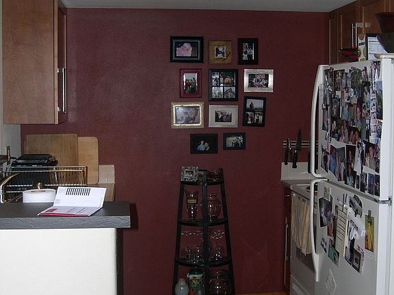 Kitchen after designer paint and halogen lighting upgrade