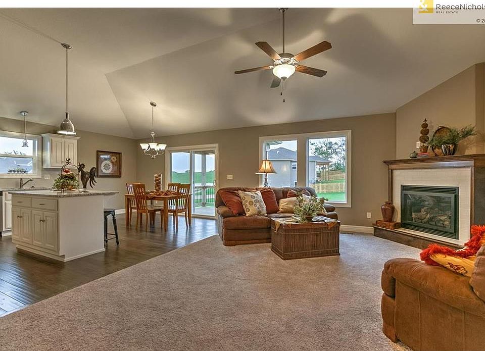 Great room, kitchen view from top of stairway.