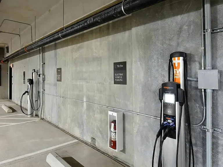 On-Site Electric Vehicle Charging Station with Reserved Parking