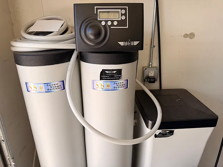 7 stage water softener. Salt required.