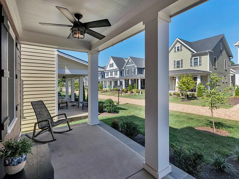 Porch overlooking the mews.