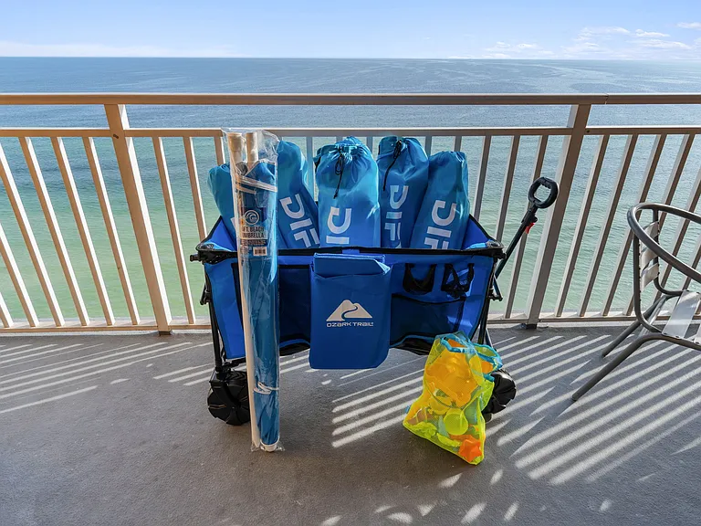 Some Beach Gear and wagon for guest use