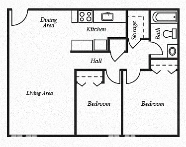Floor plan Two Bed One Bath