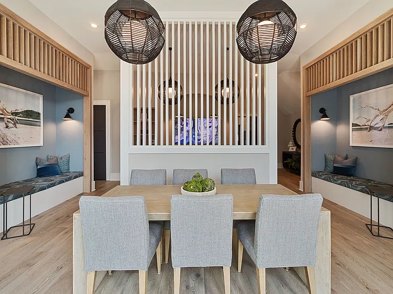 Business lounge with co-working spaces