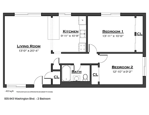 Floor plan Two Bedroom