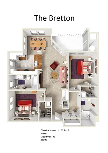 Floor plan Bretton - Income Restricted